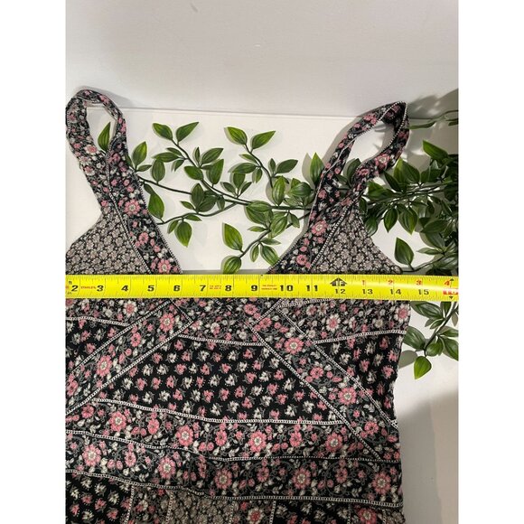 Pull & Bear Womens Floral Maxi Dress Black & Pink Viscose Size M - Picture 12 of 14